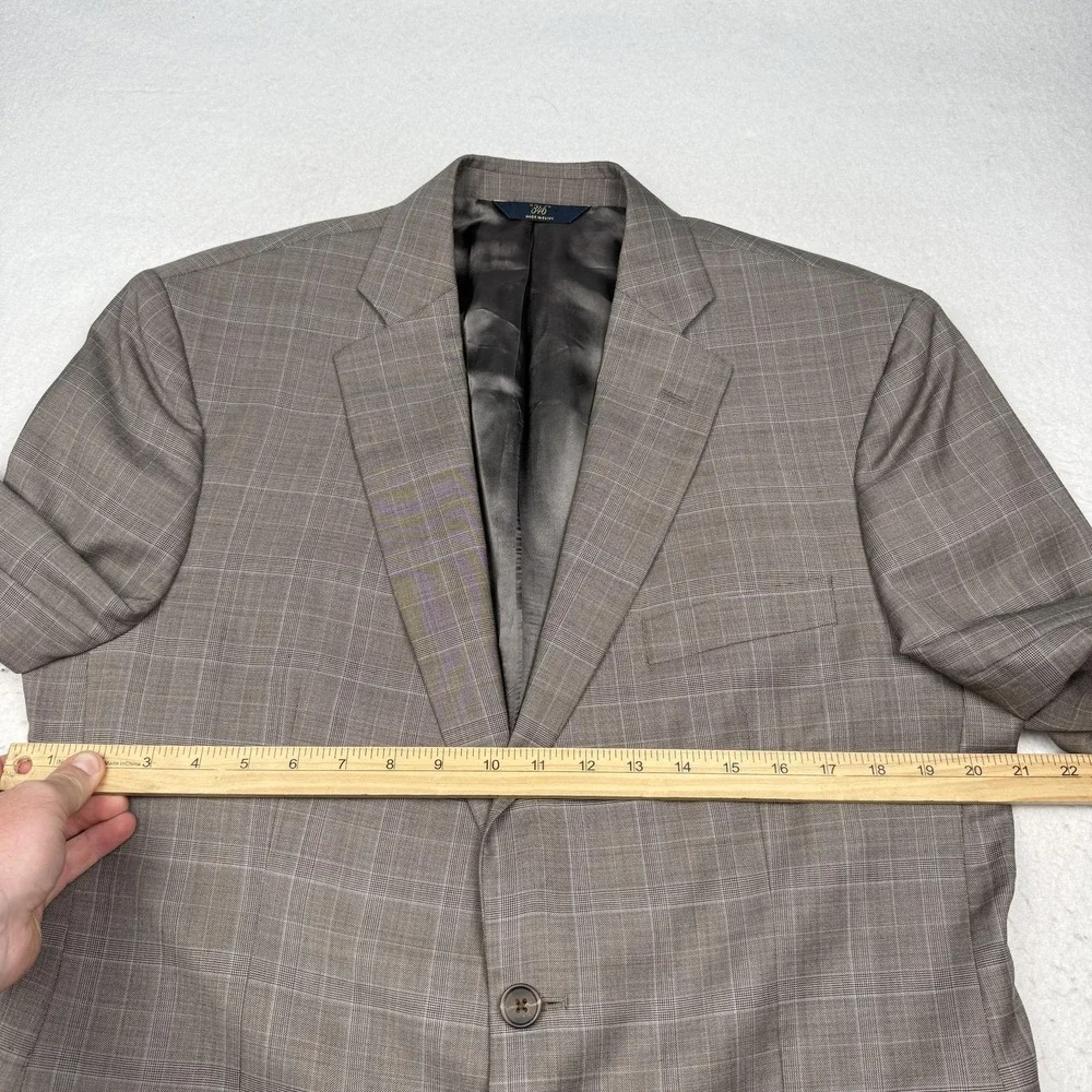Brooks Brothers 346 Suit Mens 42R Brown Plaid Wool 2 Piece Two Button Madison